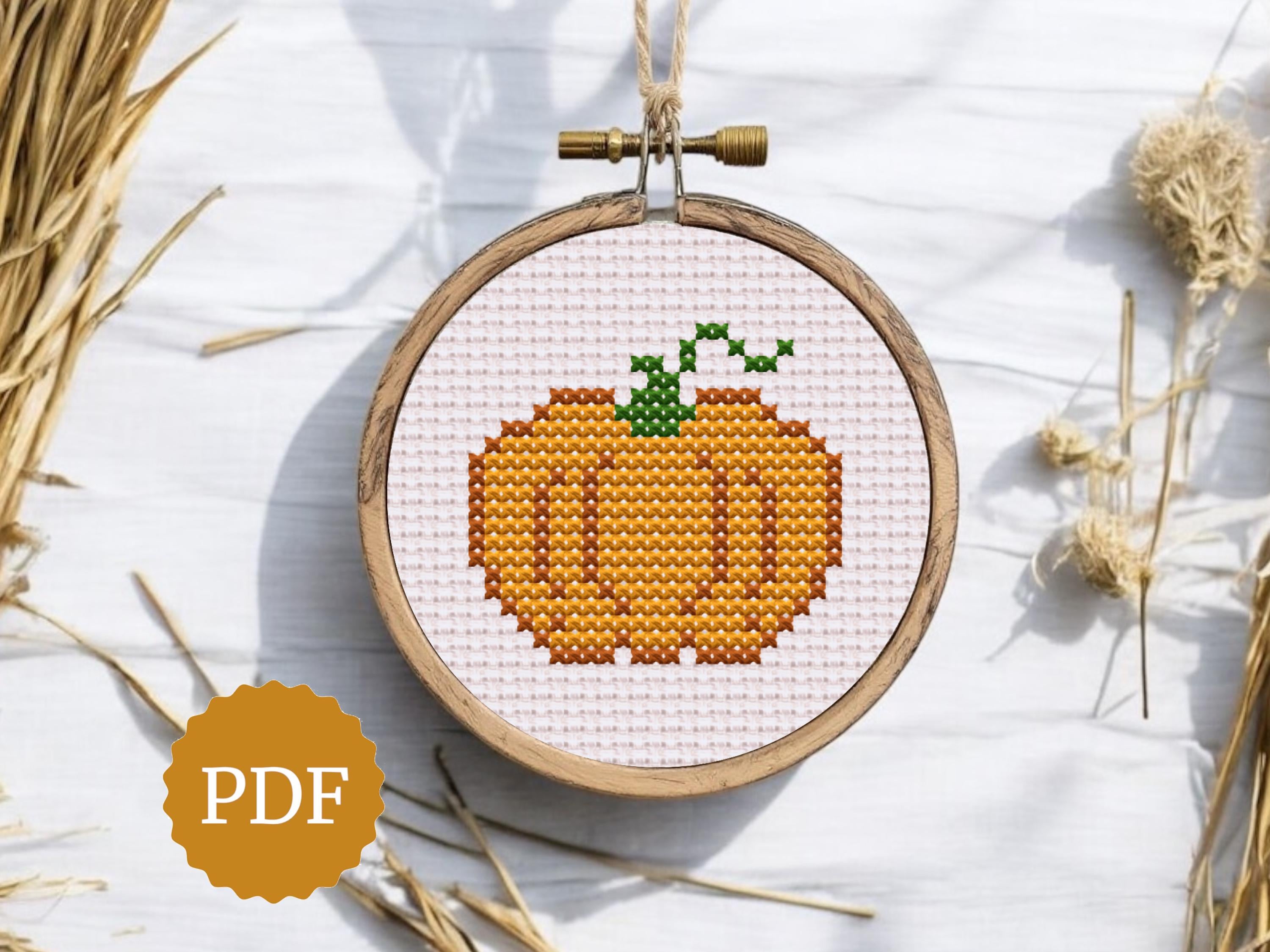 INFUNLY Kit Da Ricamo Halloween Per Principianti – 4 Pannelli 30x30 Cm Con Zucca E Gatto, Aghi E Istruzioni Incluse
