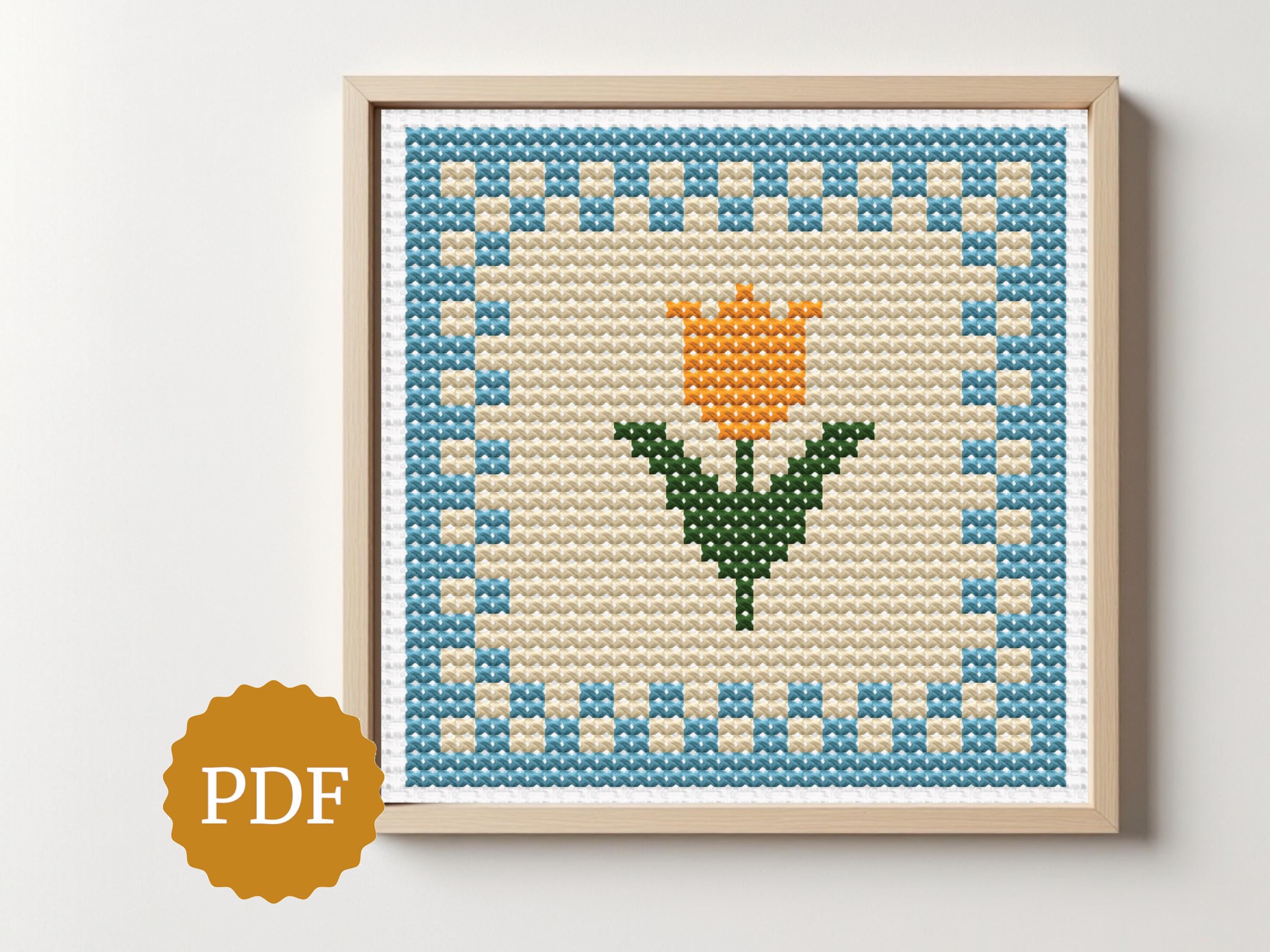 Riolis Kreuzstich-Set „Frühling Tulpen“ – Inkl. Stickgarn, Zählstoff, Nadel & Vorlage