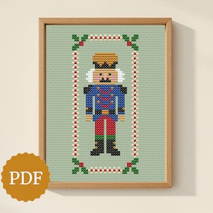 Nutcracker Bookmark Cross Stitch Pattern, Counted X Stitch, Handmade Christmas Gift, Simple Stitching, Easy for Beginners, Minimal Xmas Gift