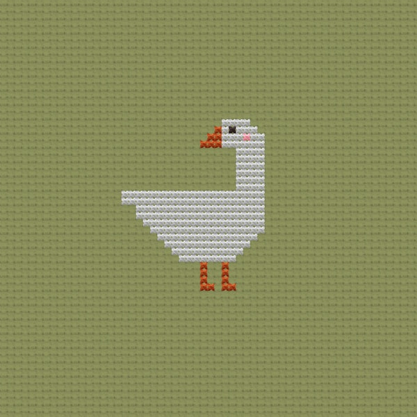 Cross Stitch Goose Pattern, Instant Download, Cute Handmade Gift Idea, Tiny Animal Motif, Rustic Nursery Room Decor, Cottage Home Decor