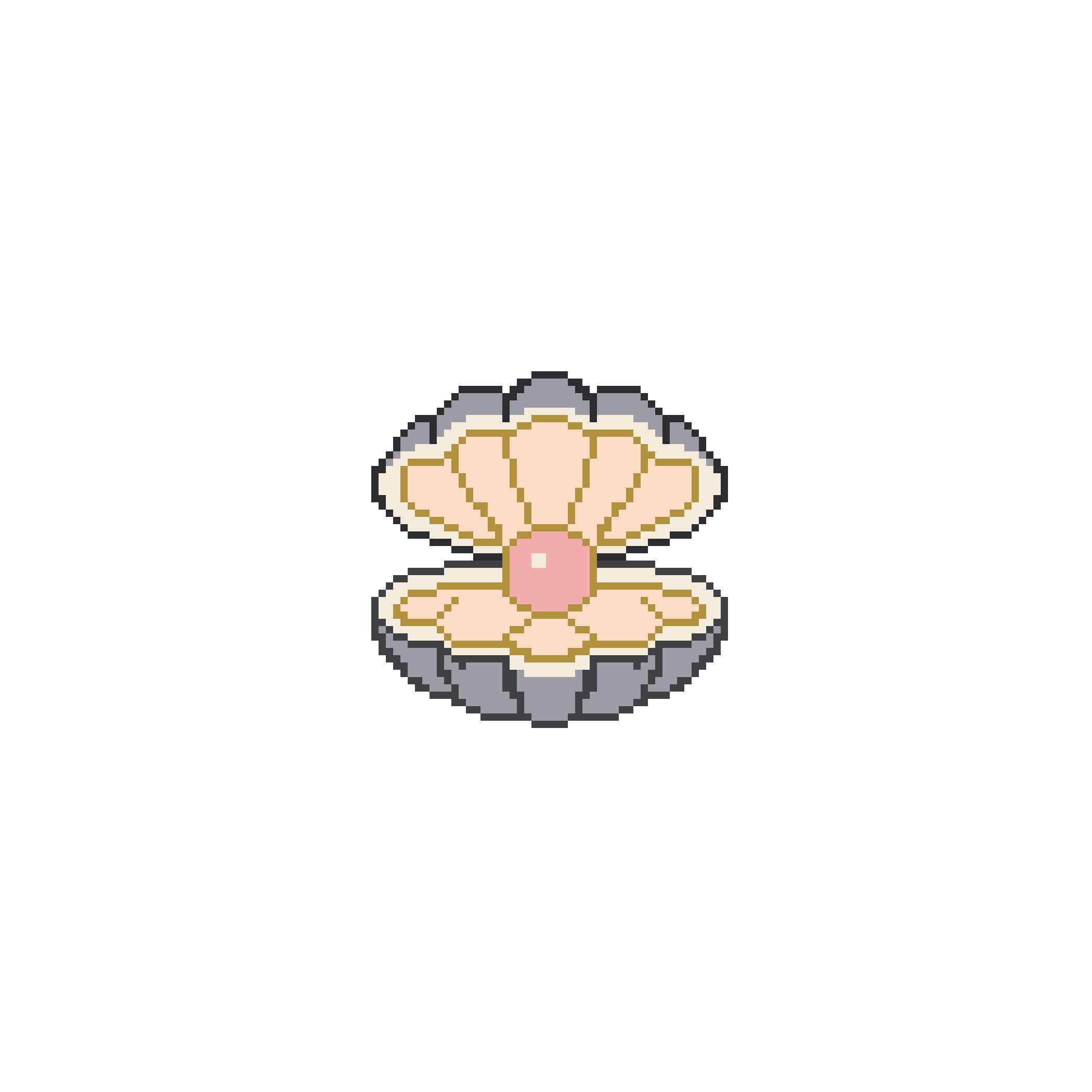 Pearl Oyster Cross Stitch Pattern, Seashell Embroidery Chart
