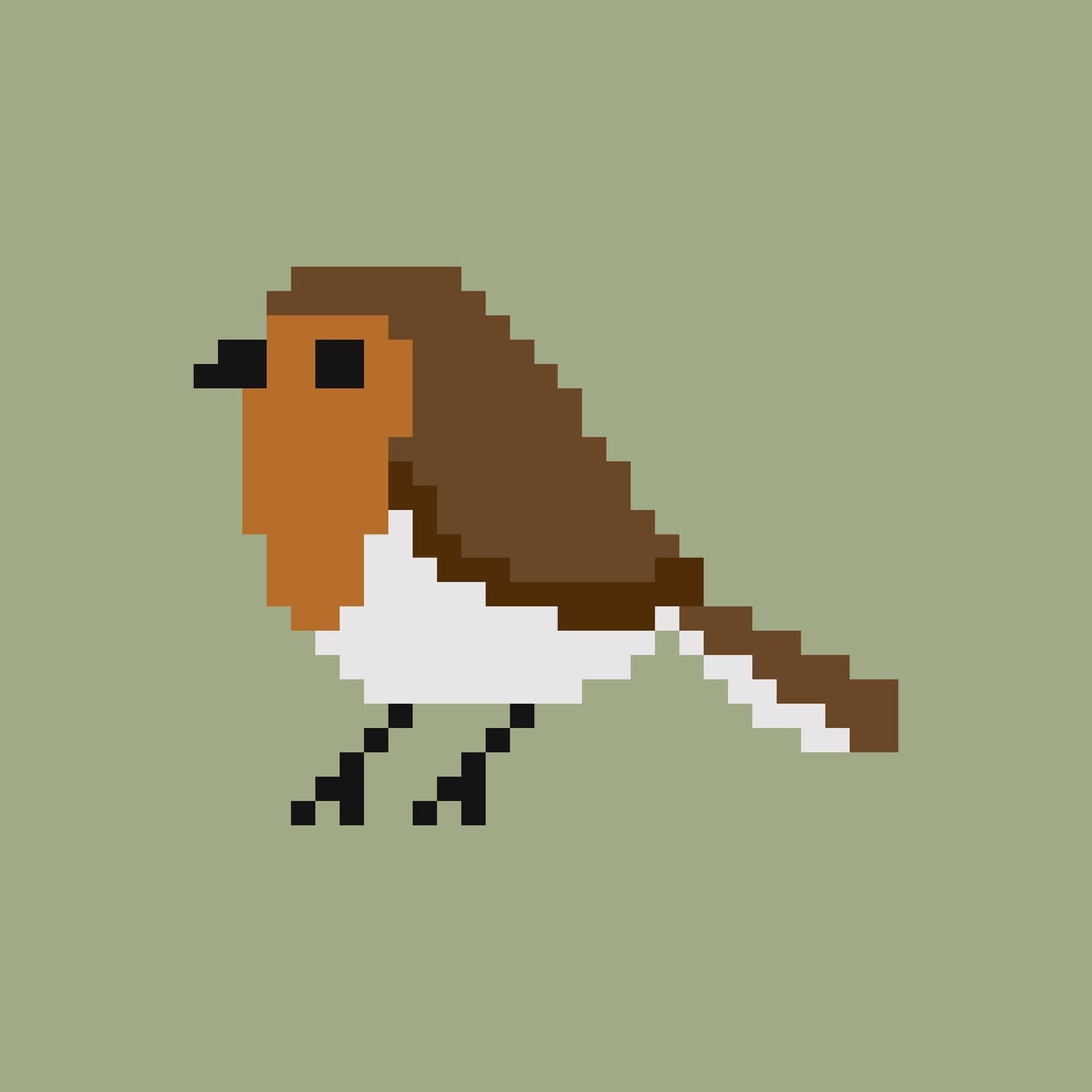 Robin Cross Stitch Pattern, Simple X Stitching, Tiny Cute Bird Motif ...