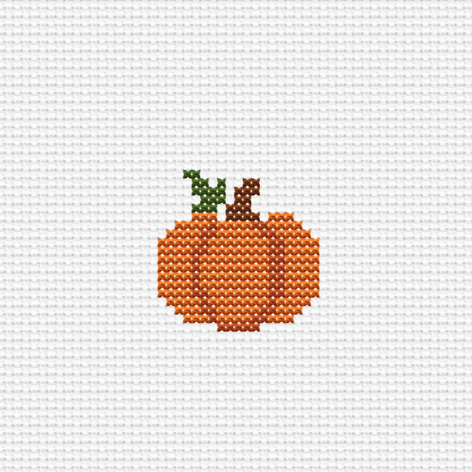 Mini Pumpkin Cross Stitch Pattern, Fall Autumn Embroidery PDF ...