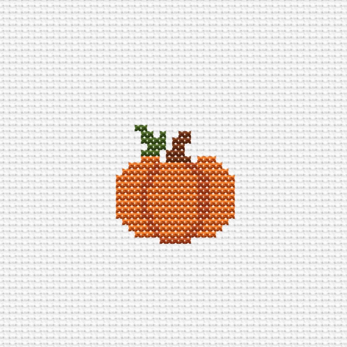 Mini Pumpkin Cross Stitch Pattern, Fall Autumn Embroidery PDF ...