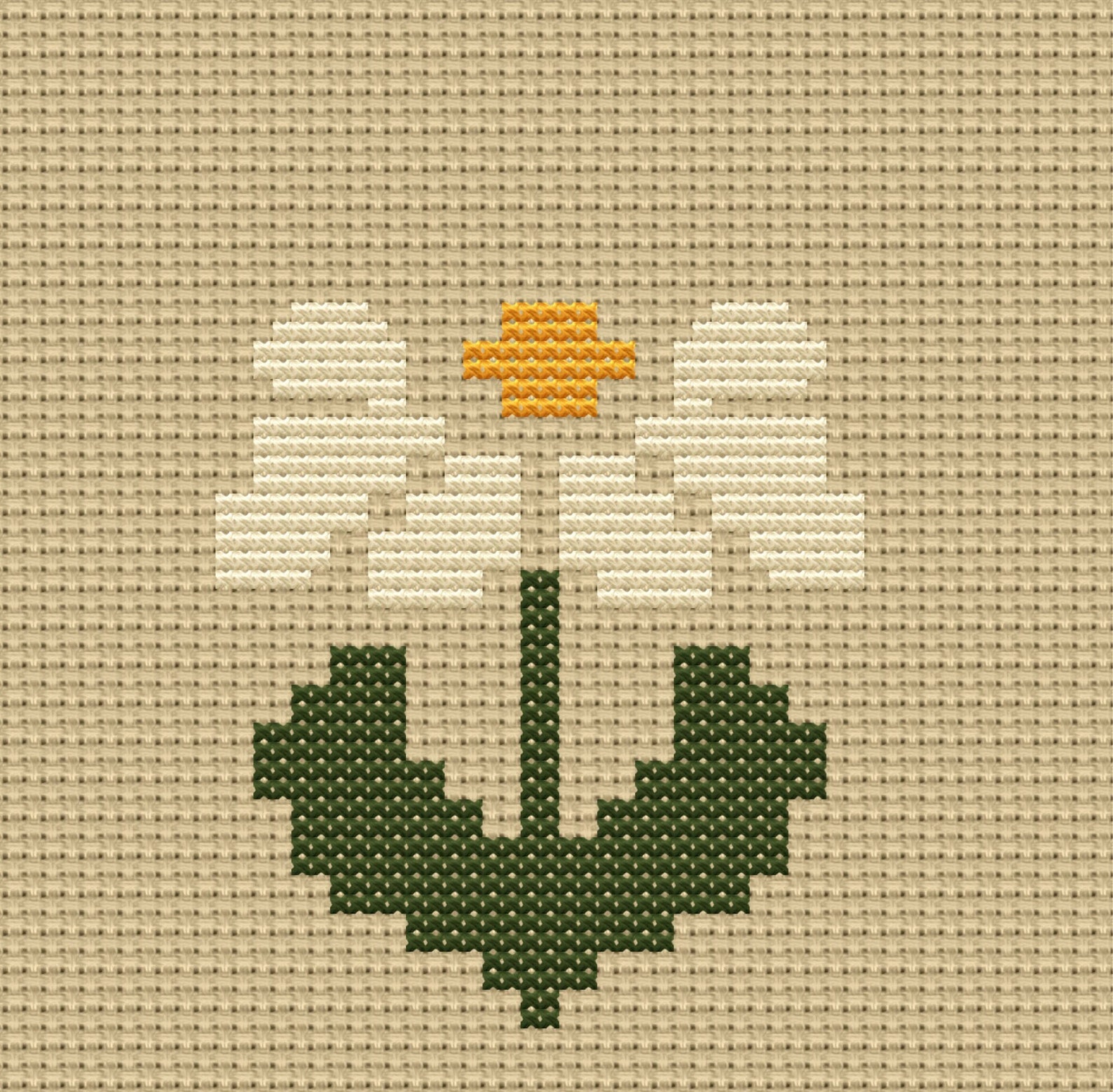 Cross Stitch Daisy Pattern , Floral Embroidery Design, Beginner