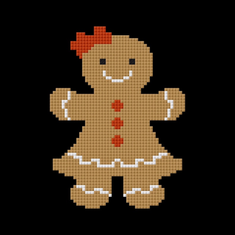 Gingerbread Lady Pattern Gingerbread Girl Cross Stitch Pattern PDF, Christmas Doll Embroidery ...