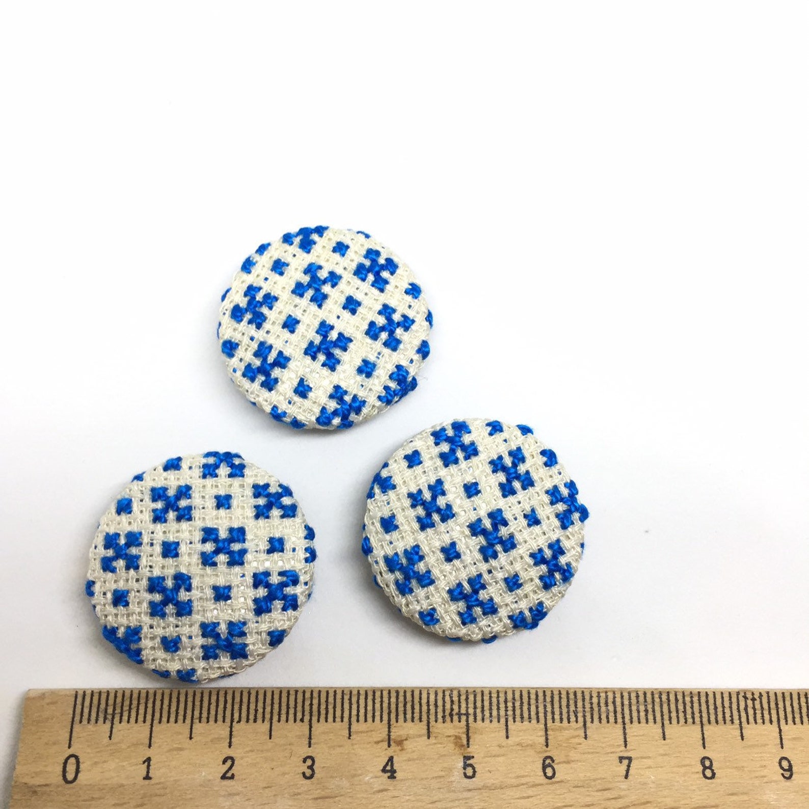 Cross Stitch Button Set of 3 for Nautical Decor Large Sewing Etsy
