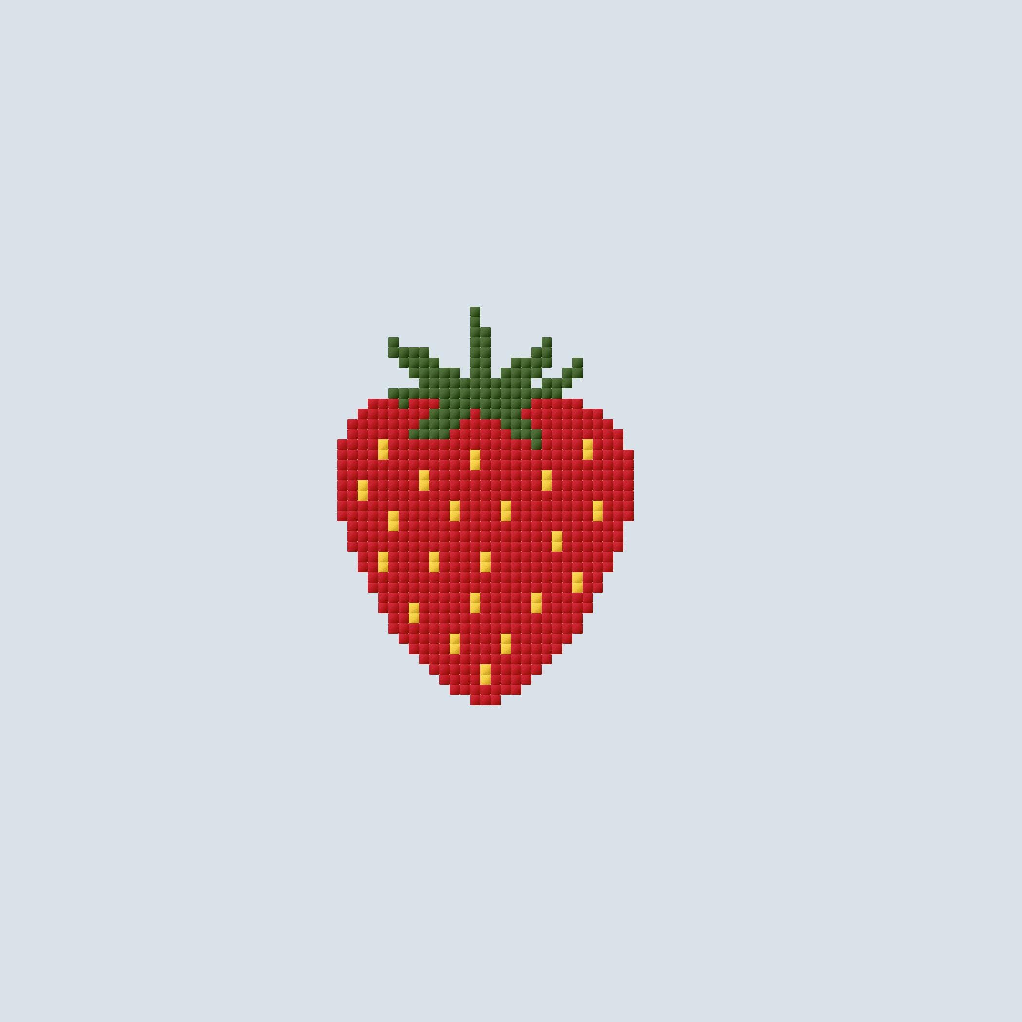 Strawberry Cross Stitch Pattern, Easy Fruit Embroidery Design