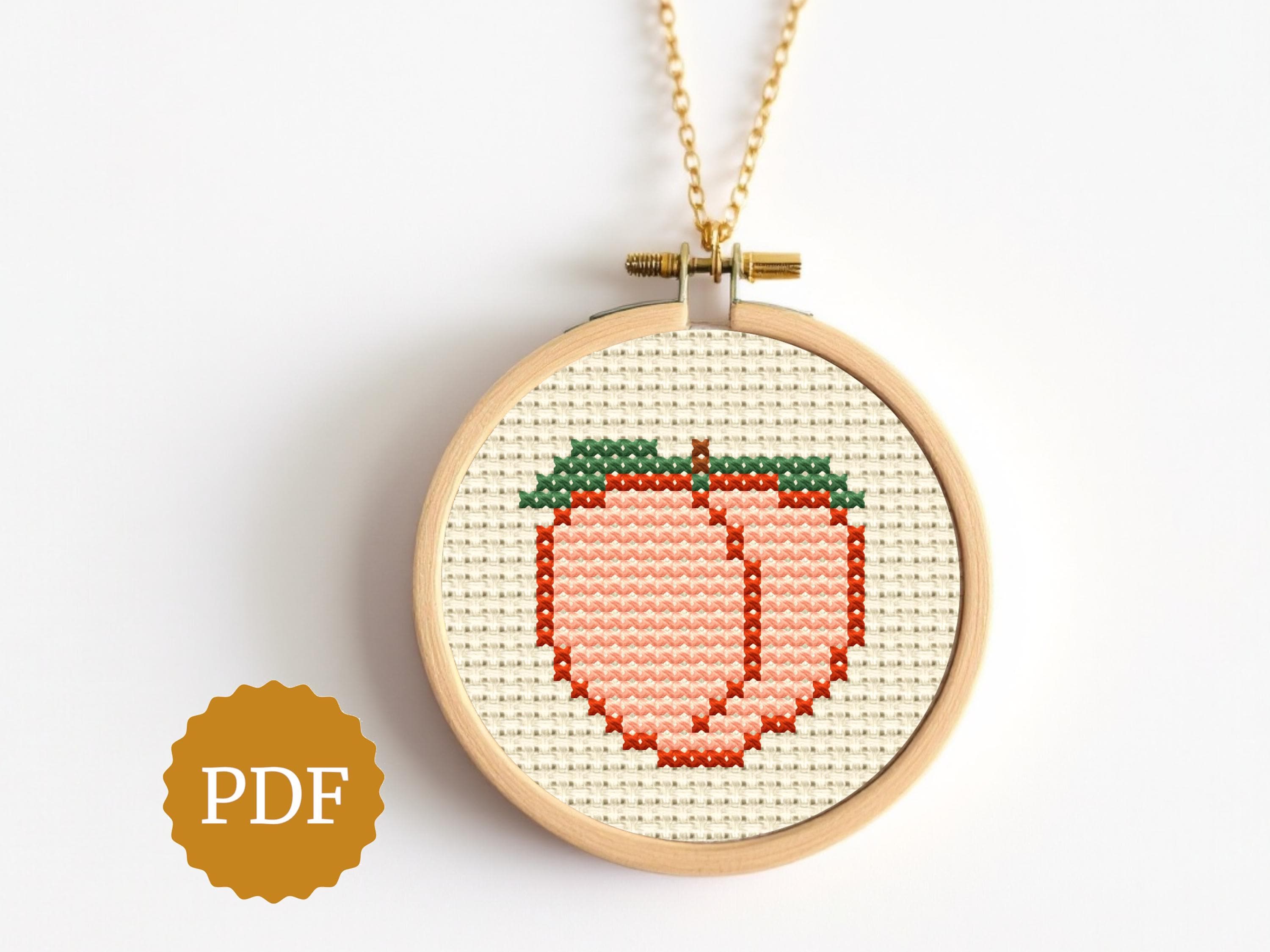 Peach, Adult Cross Stitch Easy Pattern, Instant Download PDF