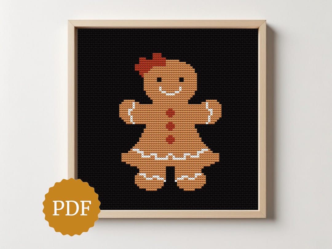 Gingerbread Lady Pattern Gingerbread Girl Cross Stitch Pattern PDF, Christmas Doll Embroidery ...