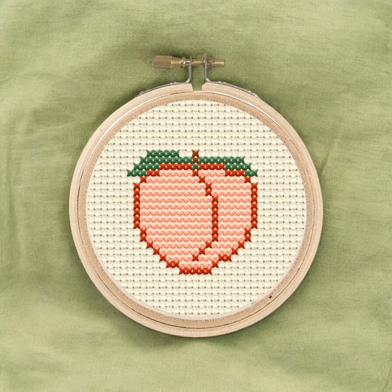 Peach, Adult Cross Stitch Easy Pattern, Instant Download PDF