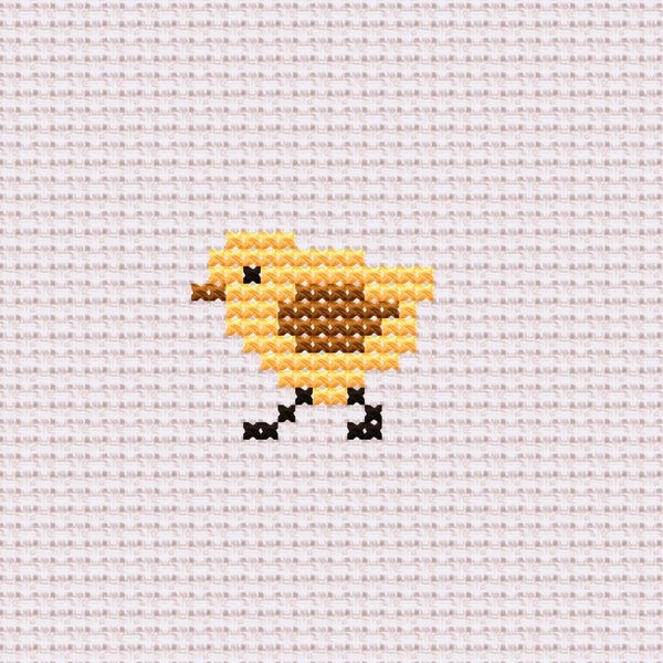 Tiny Spring Chick, Cute Cross Stitch Pattern PDF, Small XStitch for Beginners, Easter Embroidery, Quick Cross Stitch, Miniature Pattern
