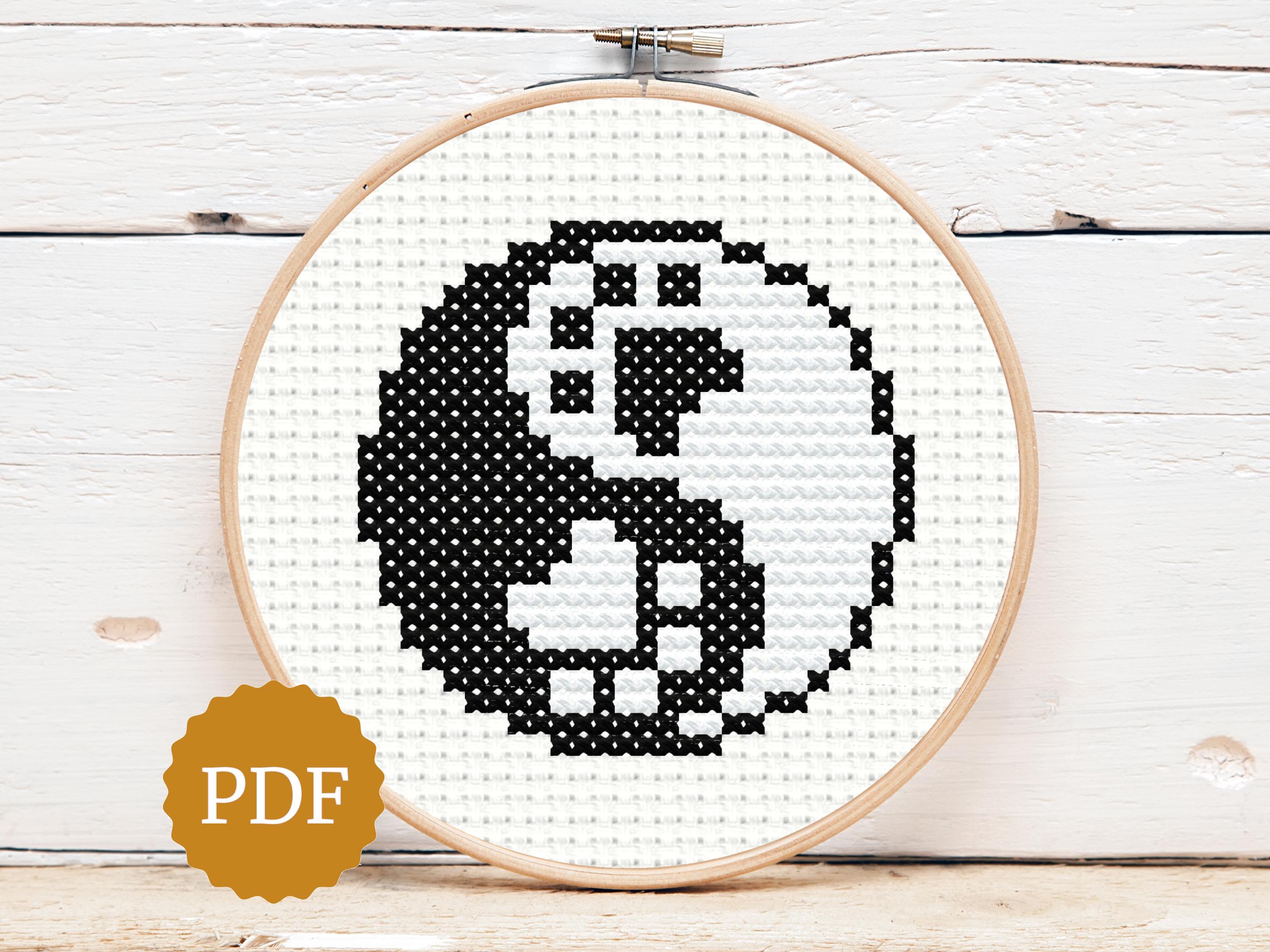 Yin Yang Cross Stitch Cat Paws, Easy Pattern for Beginners