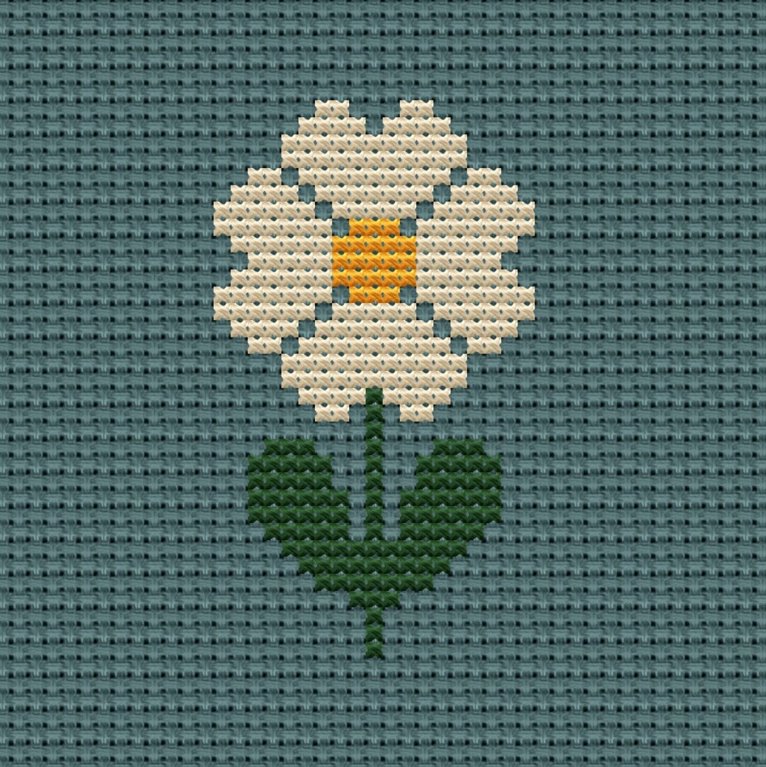 Counted Cross Stitch Daisy Pattern, Easy to Stitch, Perfect for