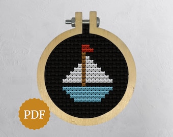Grille De Point De Croix Lanarte - Bateau à Voile Yacht - Très Bon état (sans Fournitures)