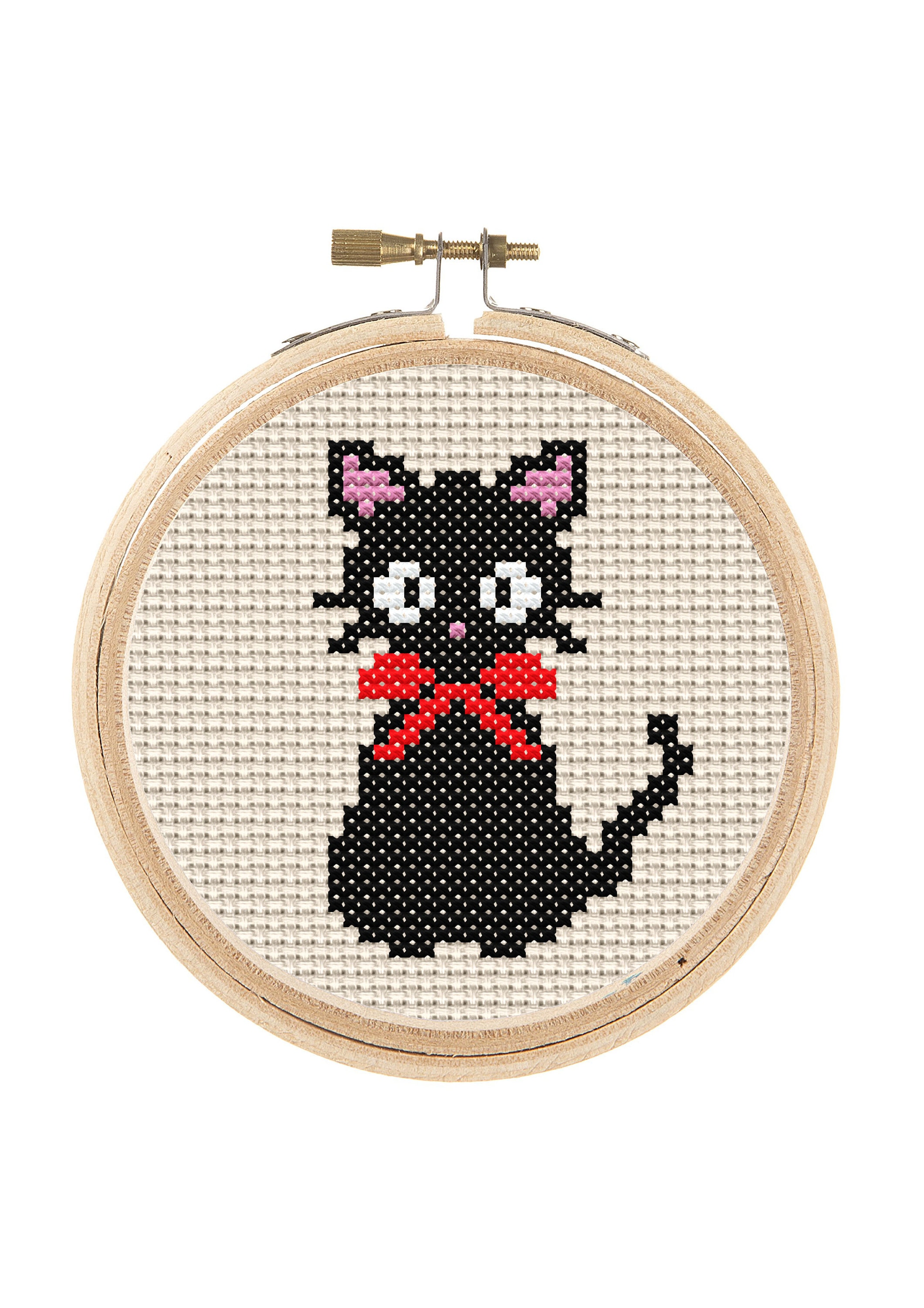 Design Works Crafts Kit Punto Croce Contato – Gattino Psichedelico, Dimensioni Finali 28x35,6 Cm, Su Tela Aida 14 Count