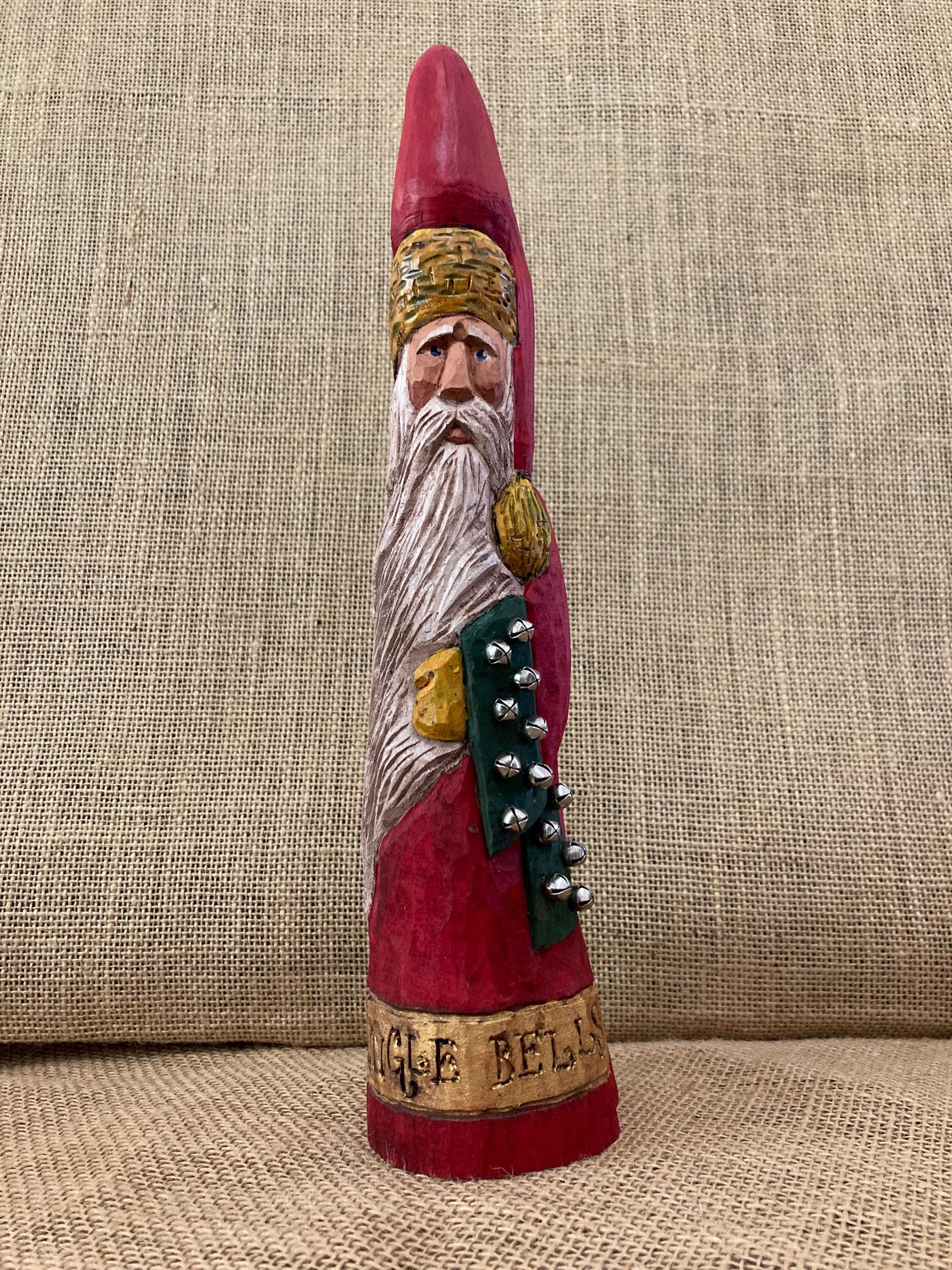Cypress Knee Woodcarving of Santa for Christmas