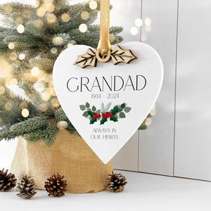 Personalised Memorial Heart Christmas Decoration Ornament, Always In Our Heart Christmas Memory Bauble For Loved Ones Gone But Not Forgotten