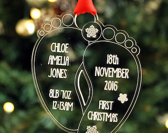 baby footprint bauble