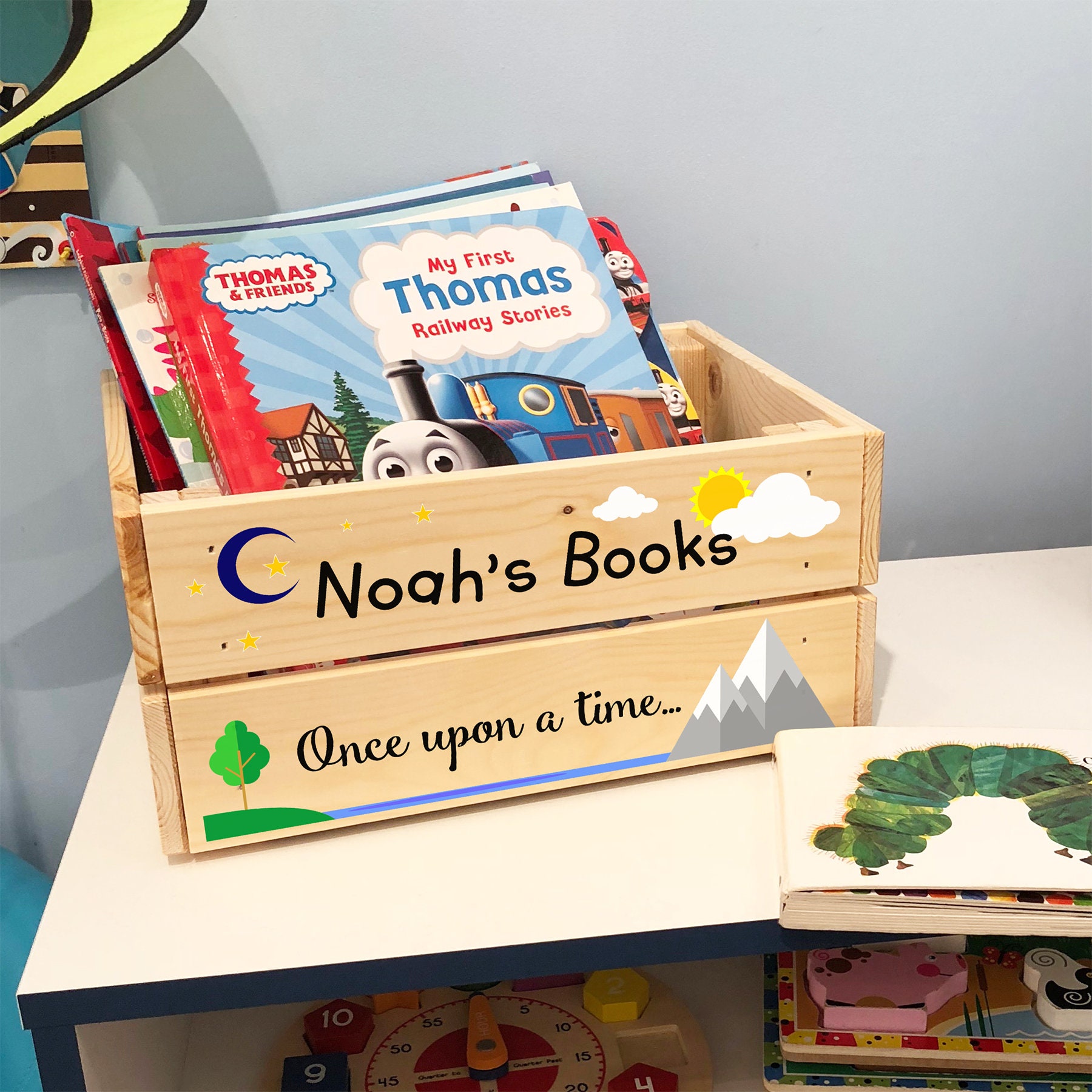 Personalised Wooden Story Book Box for Kids BOY GIRL Childrens Etsy