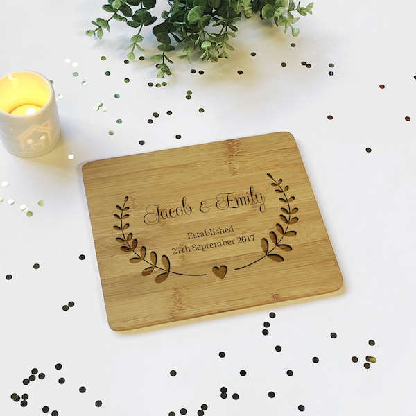 Personalised Couples Est. Since Wooden Plaque Chopping Board, Home Decor Wedding, Anniversary Gift