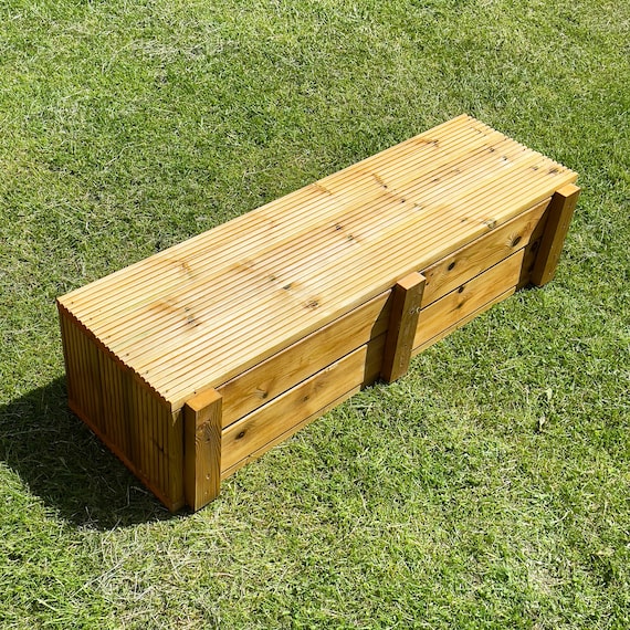 XL Wooden Garden Planter Box: Oak Stained, Heavy Duty, Made to