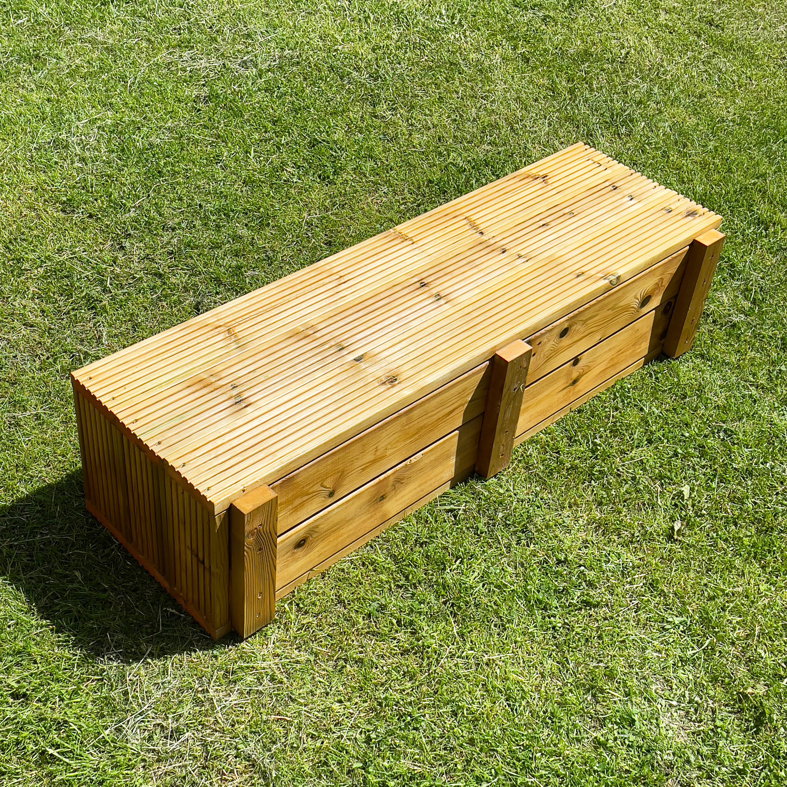 XL Wooden Garden Planter Box: Oak Stained, Heavy Duty, Made to