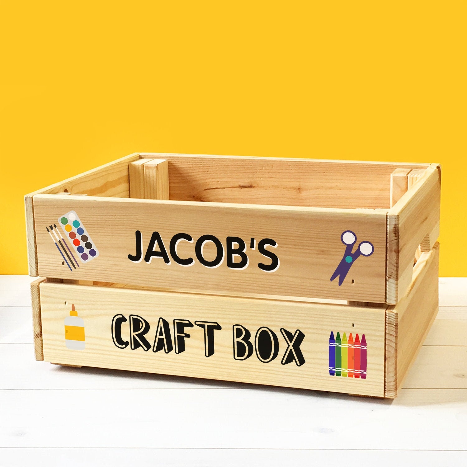 Personalised Wooden Arts & Crafts Box for Kids BOY GIRL Etsy