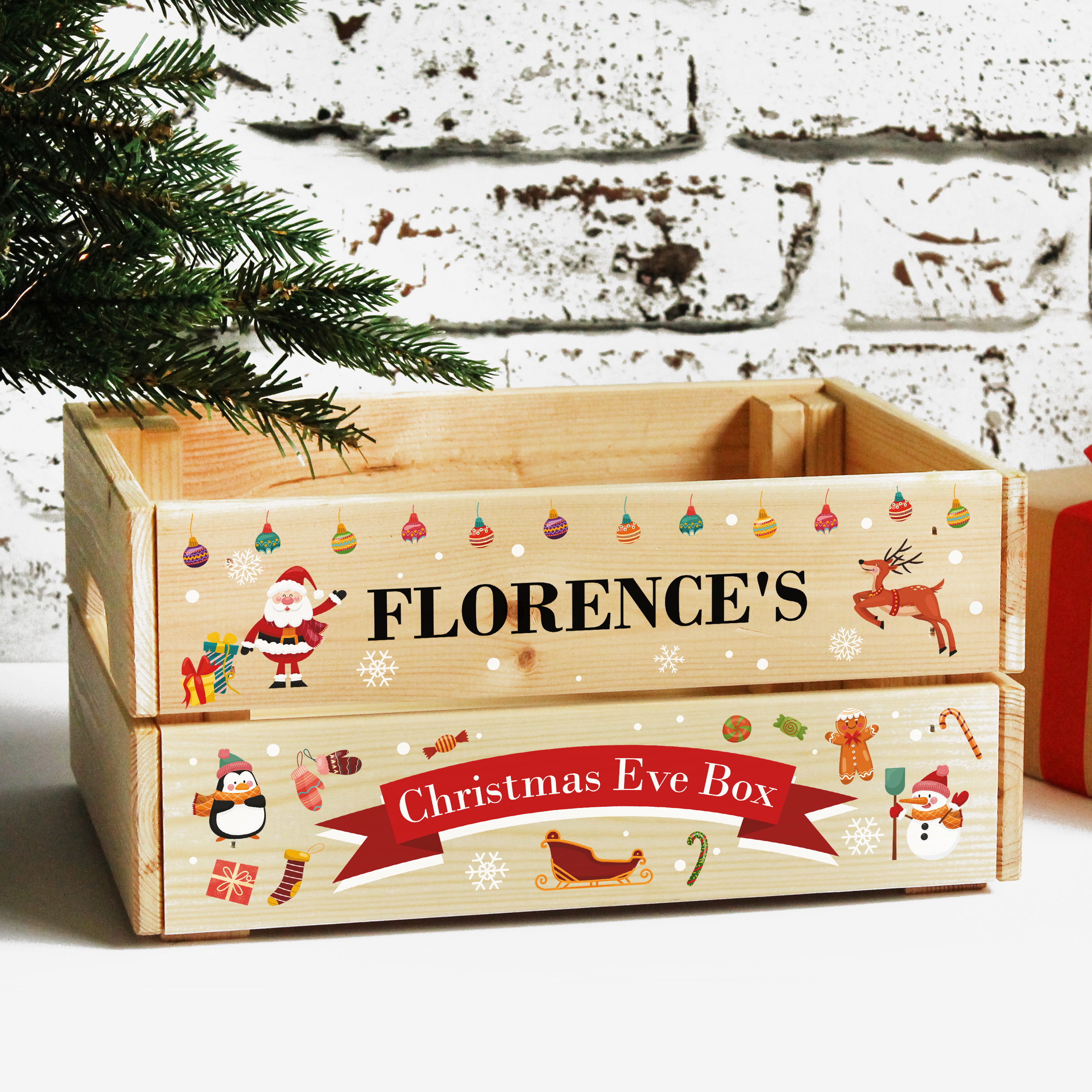 Personalised Wooden Christmas Eve Box Special Delivery with Childs Name Printed 