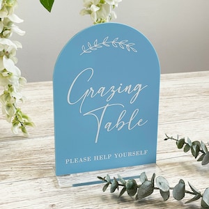 Leaf Emblem Grazing Table Food Sign For Wedding Reception - Luxury Wedding Décor Sign, Grazing Table, Food Table Sign, For Weddings & Events