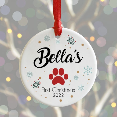 Dogs First Christmas Personalised Christmas Tree Bauble Pet Etsy