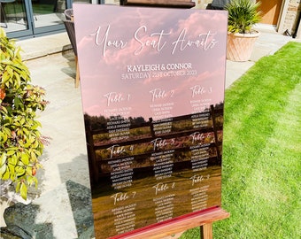 Luxury Acrylic Wedding Table Seating Plan: 24 Colors, A1, A2, A3