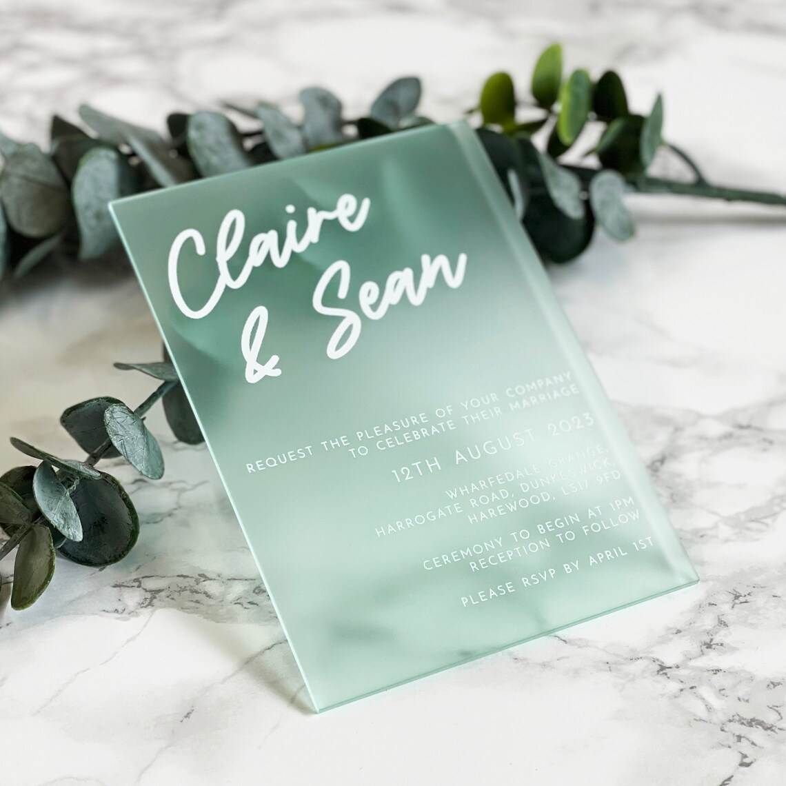 Moderne A6 Acrylique Invitation de mariage Papeterie de Etsy