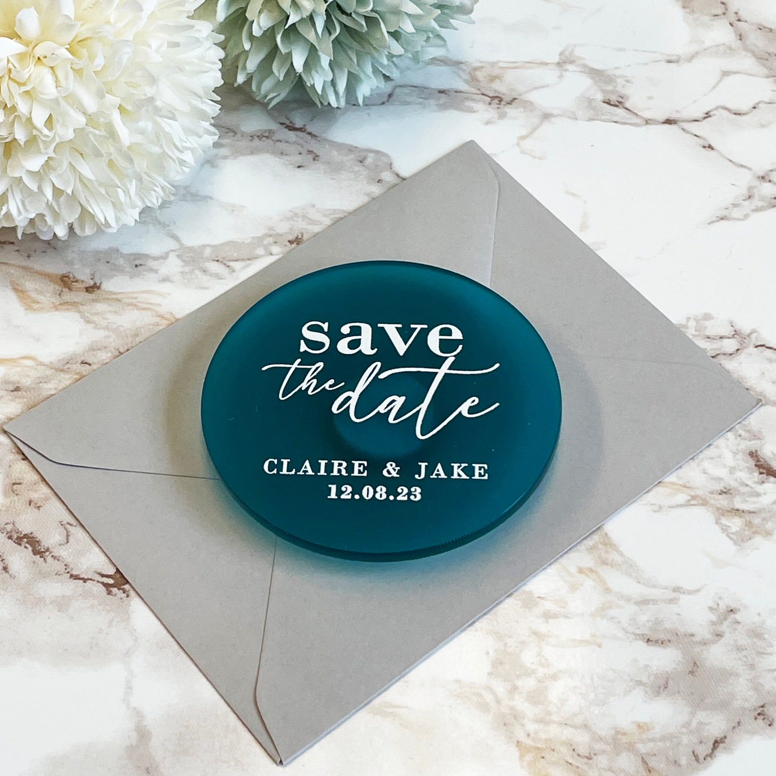 Luxury Acrylic Save the Date With Envelopes Luxury Etsy