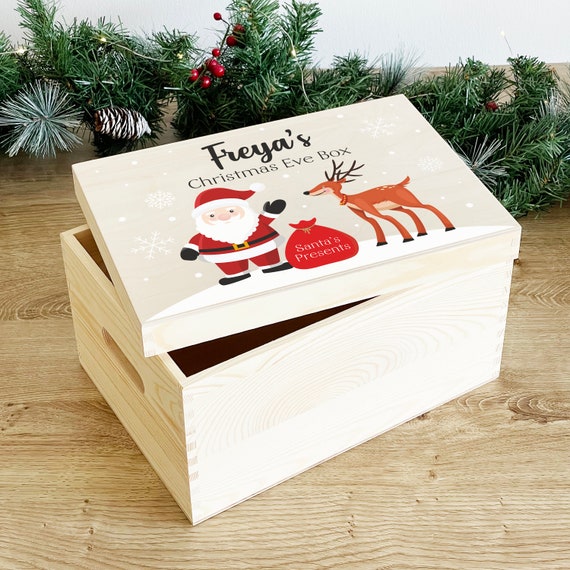 Personalised Kids Christmas Eve Box Wooden Personalised - Etsy