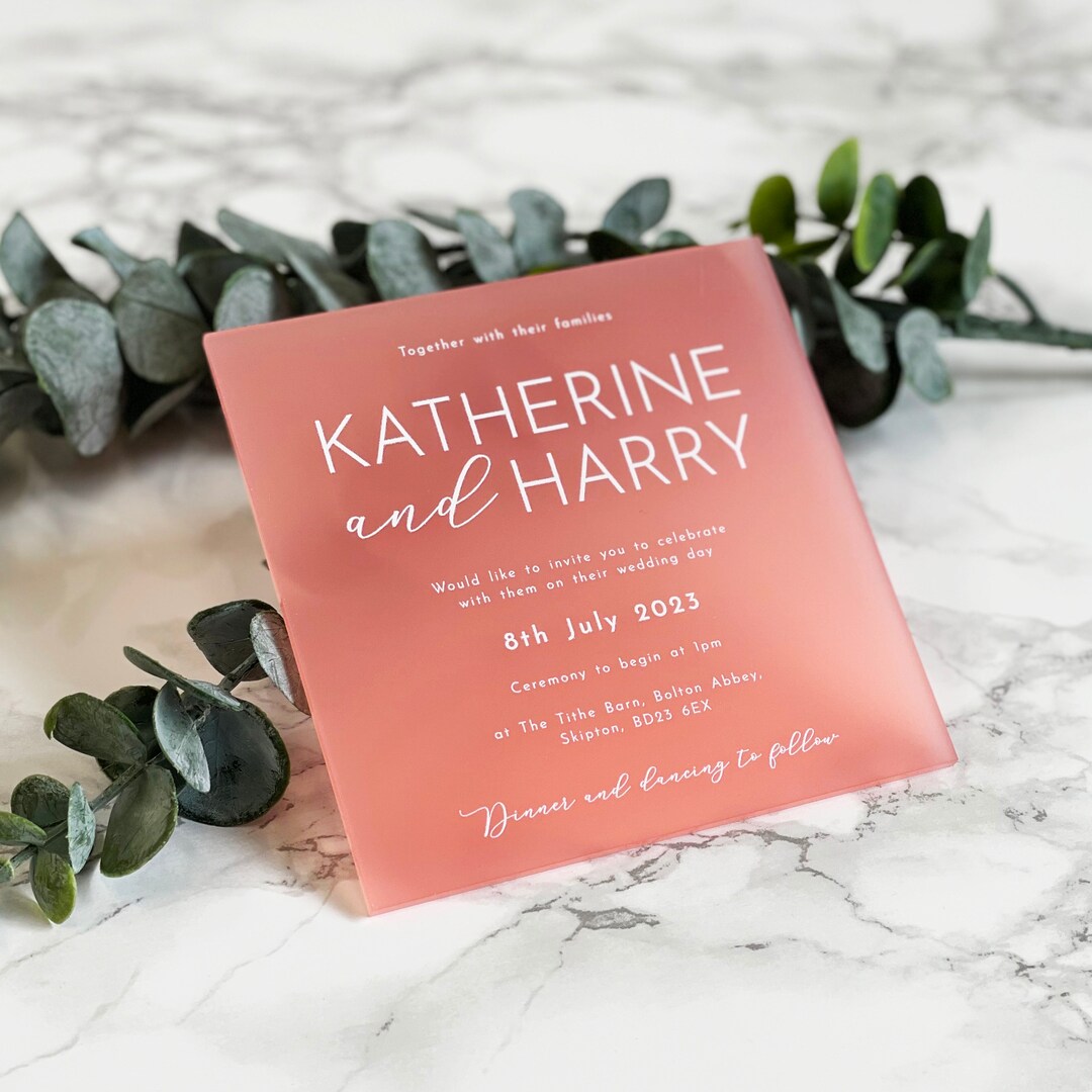Custom Square Acrylic Wedding Invitation: Modern Luxury Stationery - Etsy