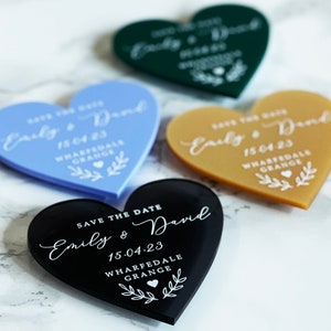 Luxury Wedding Save The Date Heart Magnets - Luxury Custom Wedding Stationery, Mirror, Pastel, Matt, Pearlescent, Shimmer