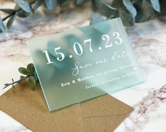 Luxury Personalised Acrylic Wedding Save The Dates - Luxury Custom Wedding Stationery, Mirror, Pastel, Matt, Pearlescent, Shimmer