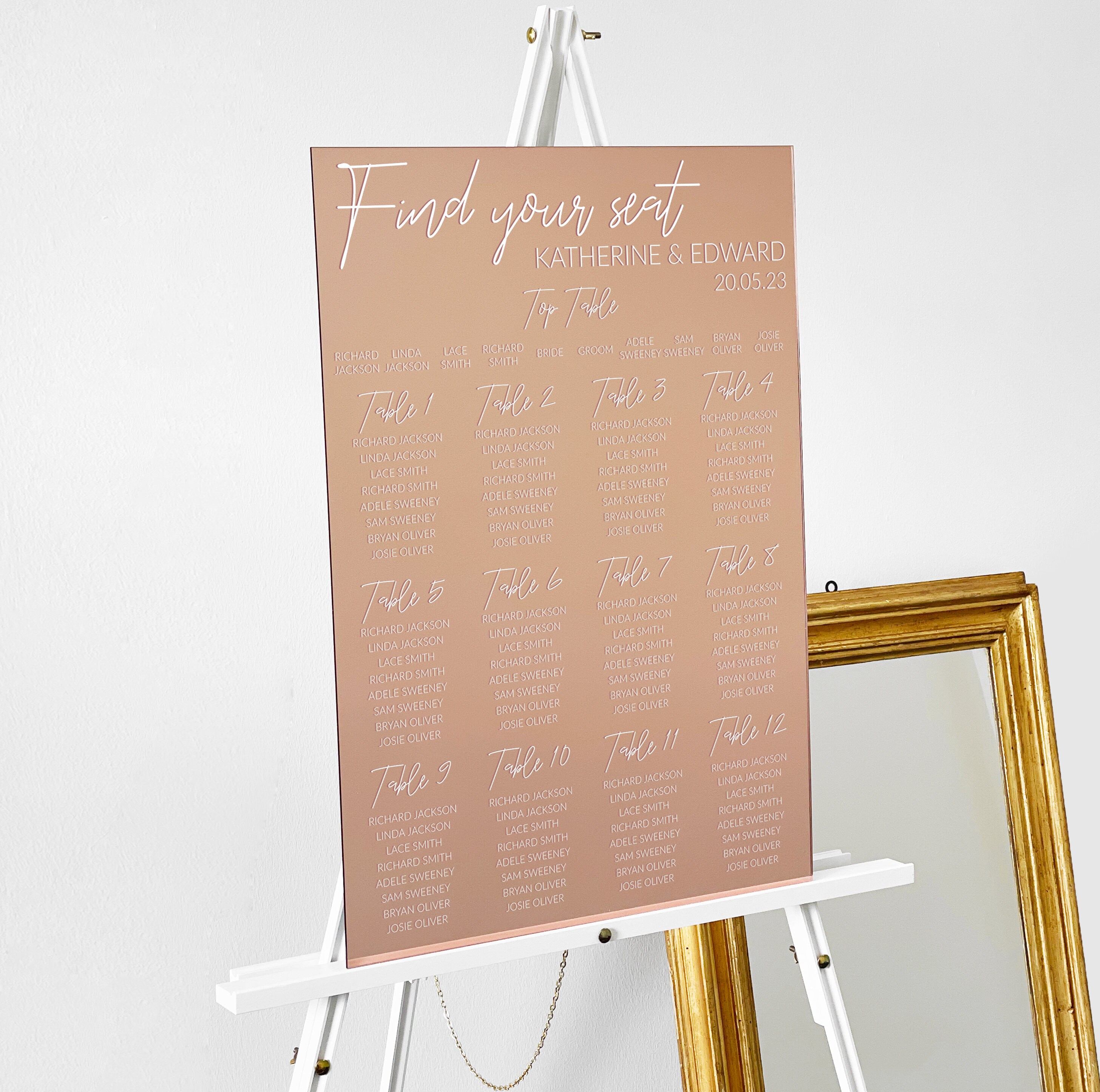 Please Find Your Seat Modern Clear Acrylic Sign – Rich Design Co