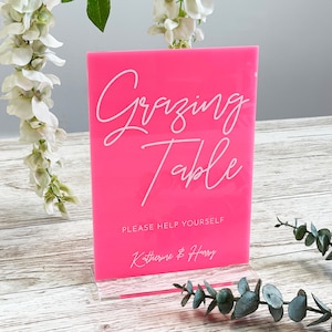 Luxury Acrylic Grazing Table Food Sign For Weddings Party - Wedding Décor Sign, Grazing Table, Food Table Sign, For Weddings & Events