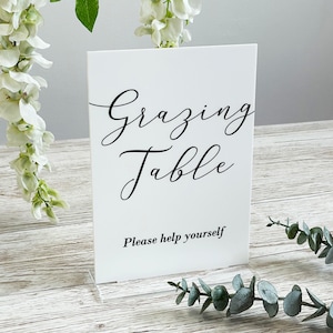 Modern Calligraphy Wedding Grazing Table Food Signage - Luxury Wedding Décor Sign, Grazing Table, Food Table Sign, For Weddings & Events