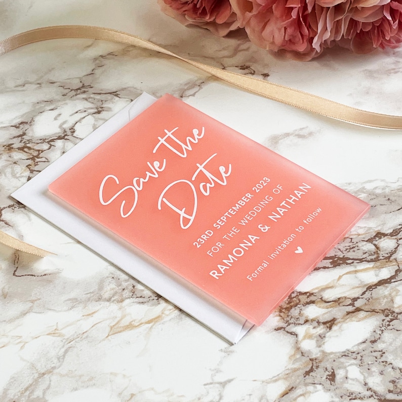 Luxurious Acrylic Save the Date Cards Luxury Custom Wedding - Etsy UK