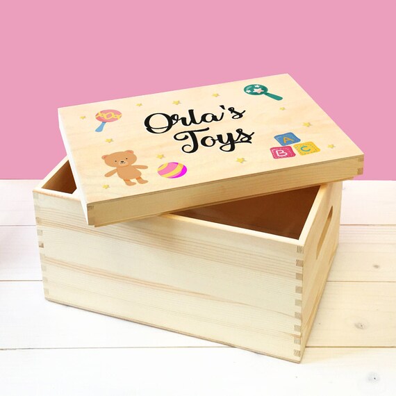 Personalised Wooden Baby Toy Box for Babies & Toddlers Baby Etsy