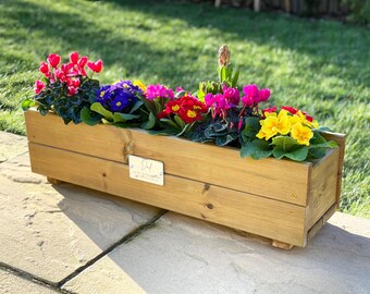 Personalised Wooden Planter, Father's Day Gift, Garden Flower Box