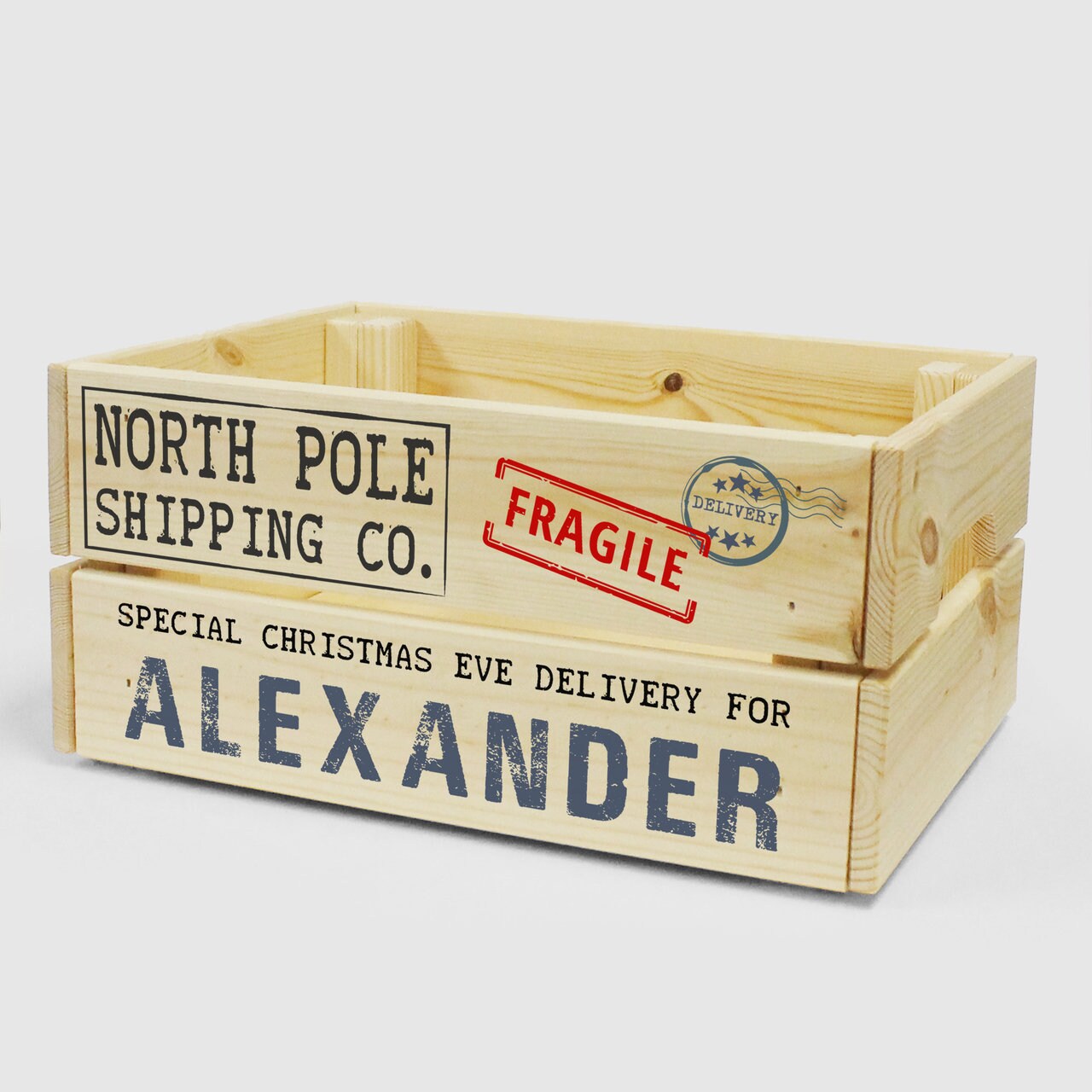 Cracker barrel illuminated christmas music box Personalised Christmas Eve Box Wooden Xmas Shipping Crate | Etsy