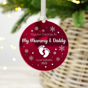 Personalised First Christmas As My Mummy & Daddy: New Parents Keepsake Bauble