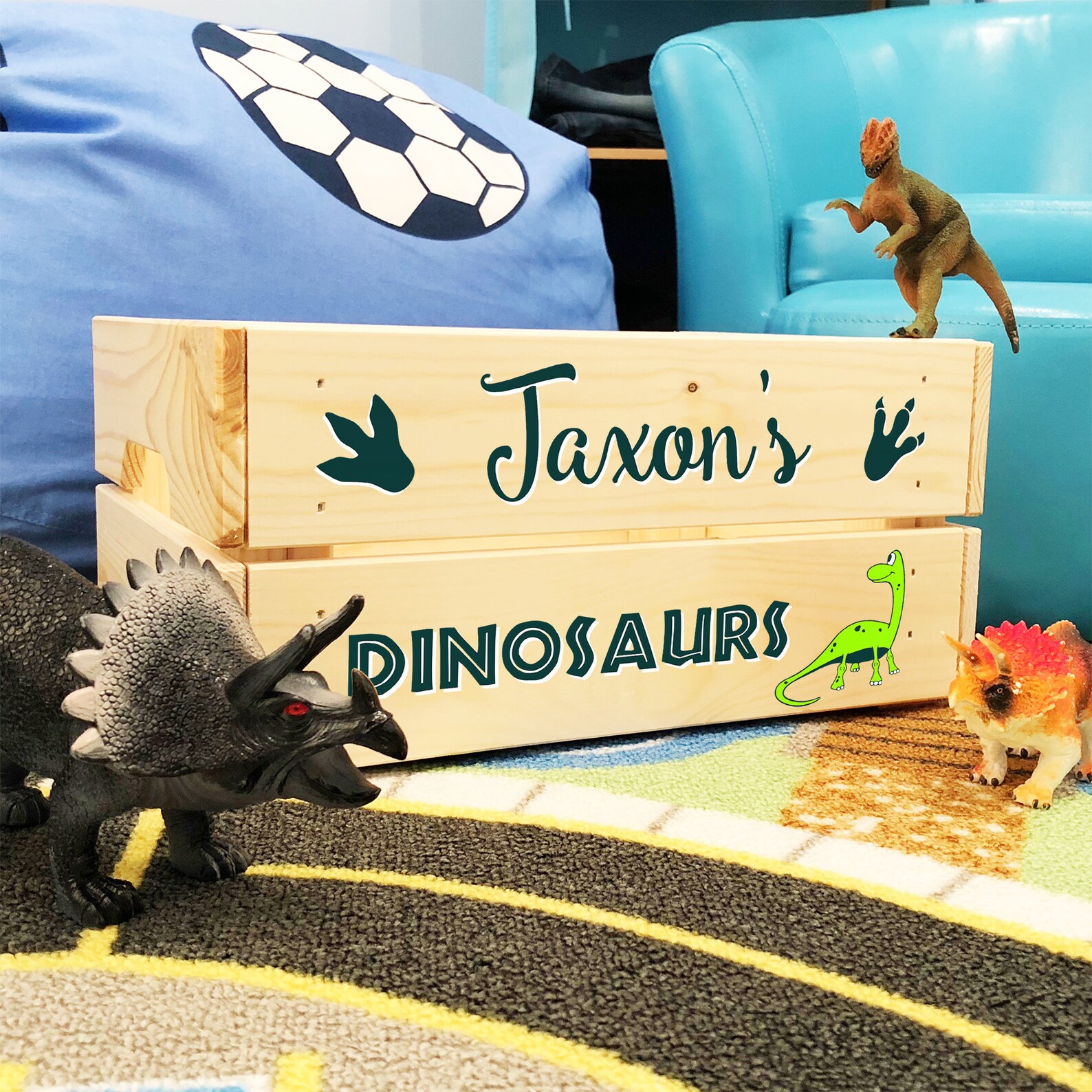 Personalised Wooden Dinosaur Storage Box for Kids BOY GIRL Etsy