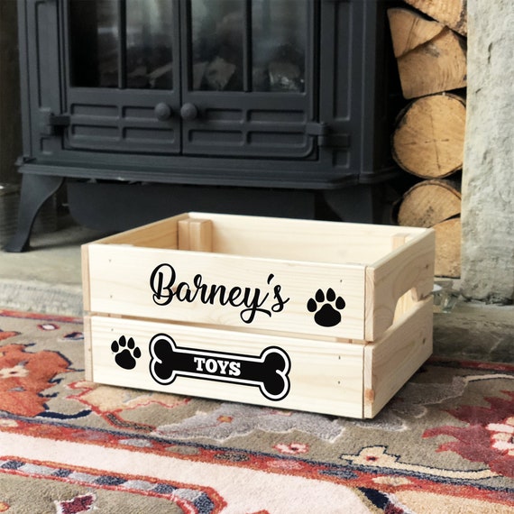 Dog Toy Box Personalized With Paw Hole, Dog Toy Storage, Dog Crate  Furniture Toy Bin Dog Mom Gift Puppy Toys Box 