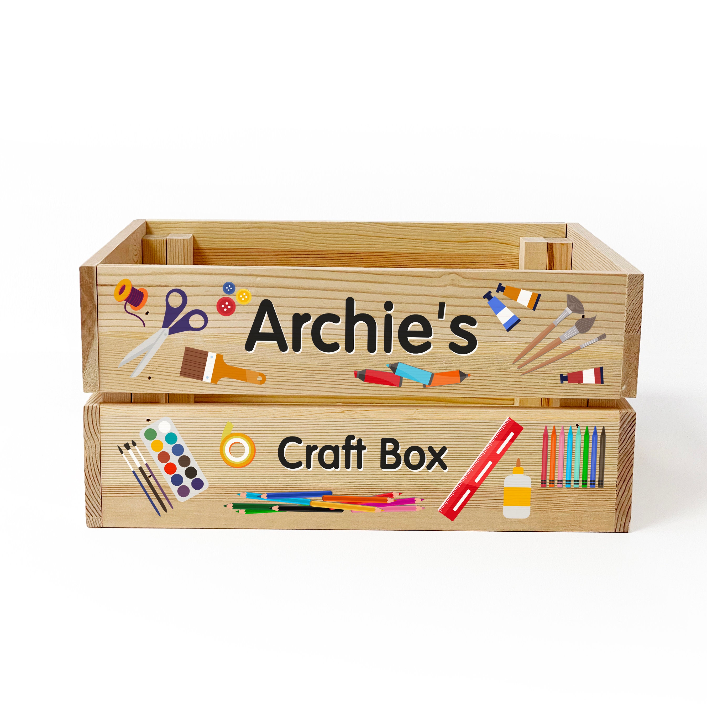 Personalised Wooden Art Box - Giveagift