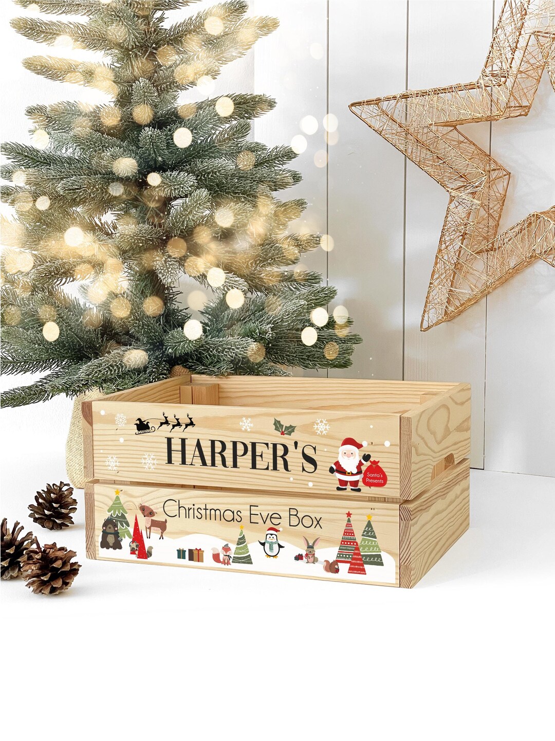 Buy Personalised Christmas Eve Crate: Wooden Christmas Box for Kids Online  in India